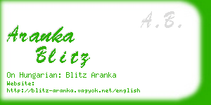 aranka blitz business card